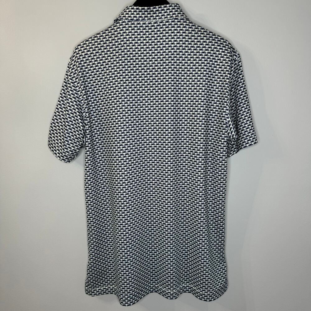 Peter Millar Polo Shirt Blue Motorcycle Print Summer Comfort Golf Performance M - Picture 10 of 10